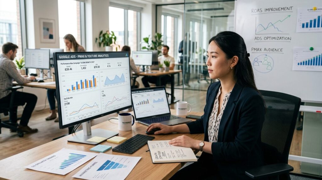 Young entrepreneur in modern e-commerce office environment r